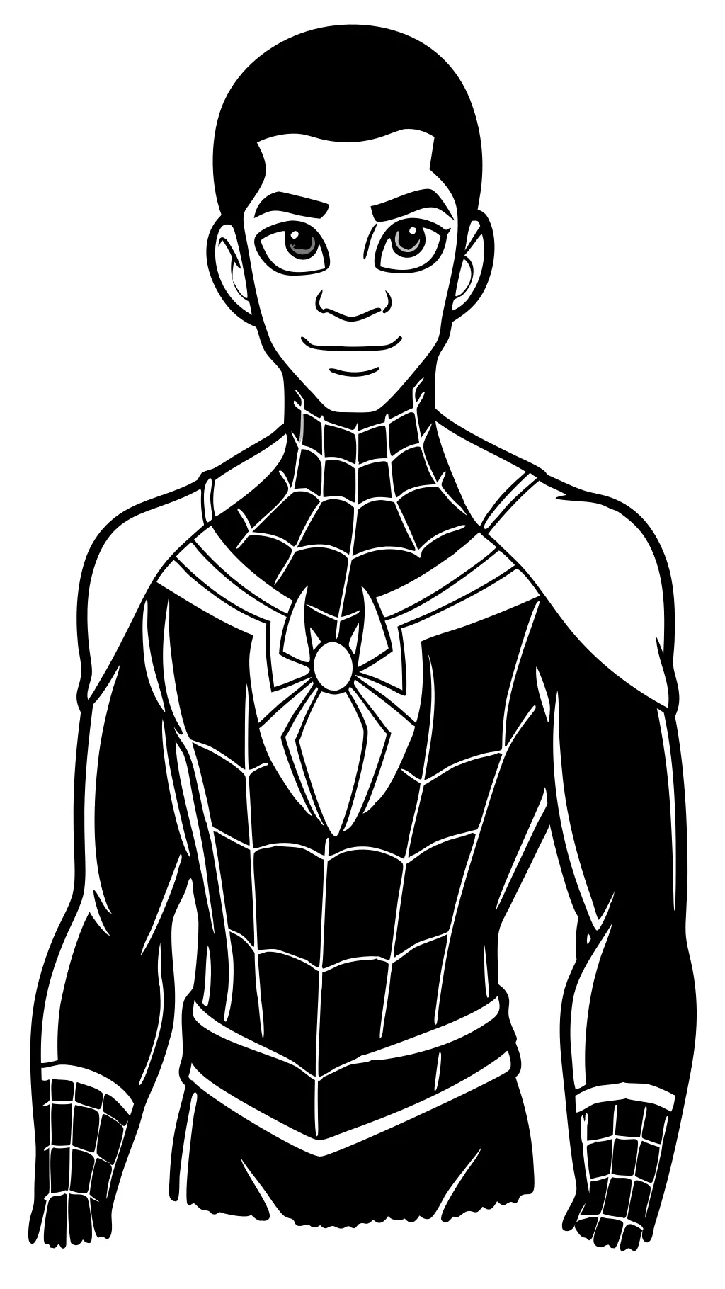 en el verso de la araña Miles Morales Coloring Pages